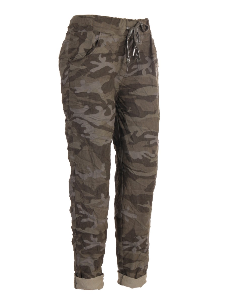 Made In Italy Camouflage Print Cotton Magic Pants