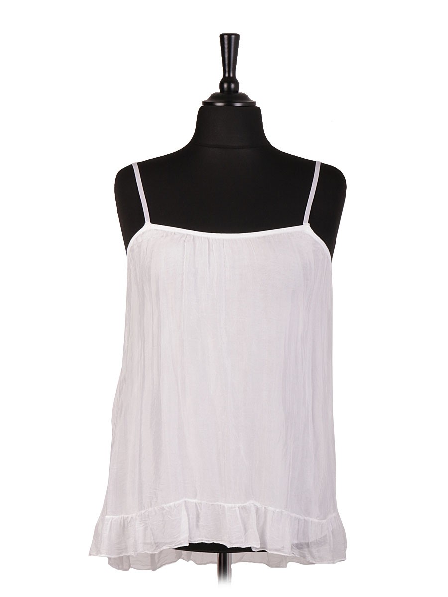 Wholesale Italian Silk Strappy Two Layered Cami Top