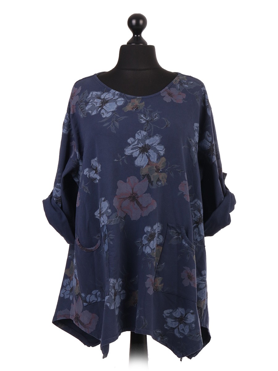 Made In italy Clothing Floral Cotton Tunic Italian Tops